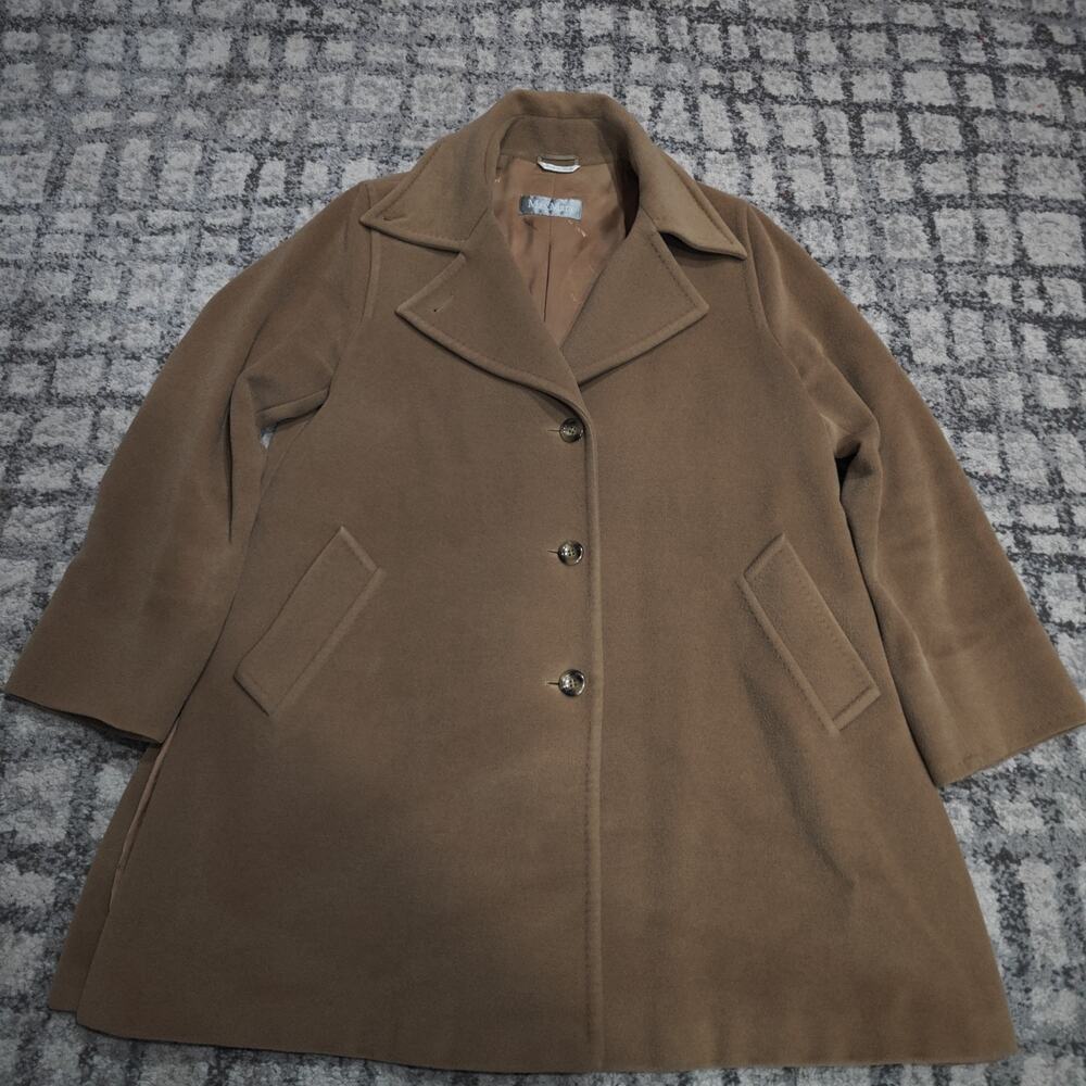 Max Mara Made in Italy 100% Virgin Wool Oversized Coat Camel Tan IT48 Pristine